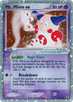 Mr. Mime ex Pokémon card, number 111