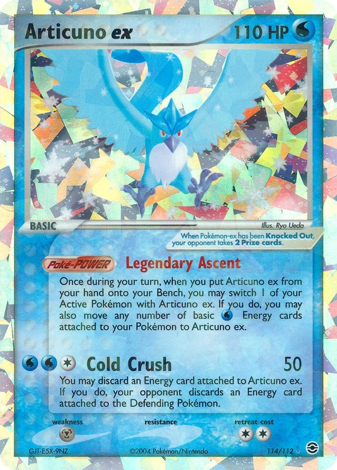 Articuno ex Pokémon card from FireRed & LeafGreen, number 114 (Holo print)