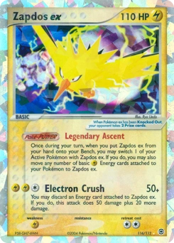 Zapdos ex Pokémon card, number 116