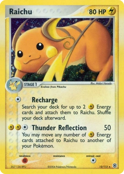 Raichu Pokémon card, number 12