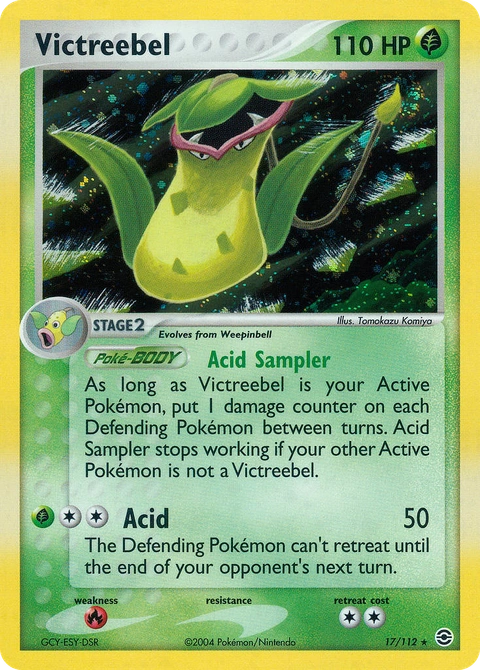 Victreebel Pokémon card from FireRed & LeafGreen, number 17 (Holo print)