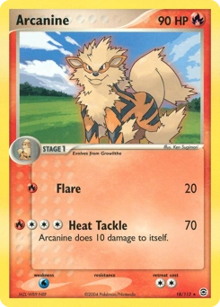Arcanine Pokémon card, number 18