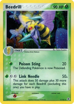 Beedrill Pokémon card, number 1