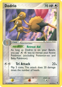 Dodrio Pokémon card, number 21