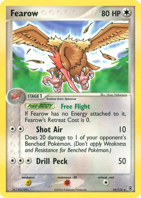 Fearow Pokémon card from FireRed & LeafGreen, number 24 (Standard print)
