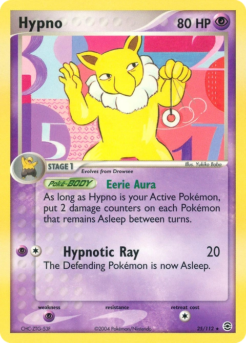 Hypno Pokémon card from FireRed & LeafGreen, number 25 (Standard print)