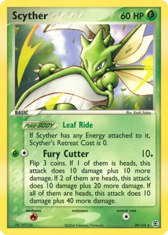 Scyther Pokémon card, number 29