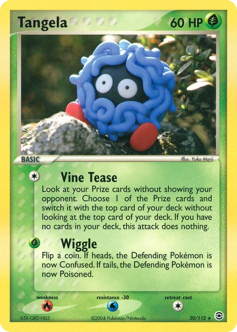 Tangela Pokémon card from FireRed & LeafGreen, number 30 (Standard print)