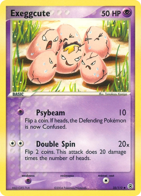 Exeggcute Pokémon card from FireRed & LeafGreen, number 33 (Standard print)