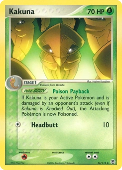 Kakuna Pokémon card, number 36