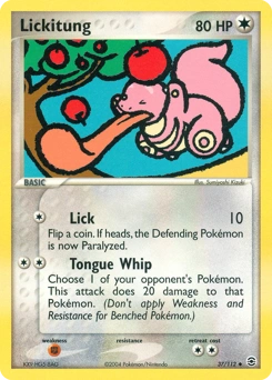 Lickitung Pokémon card, number 37