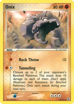 Onix Pokémon card, number 42