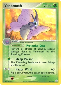 Venomoth Pokémon card, number 49