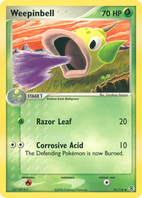 Weepinbell Pokémon card from FireRed & LeafGreen, number 51 (Standard print)