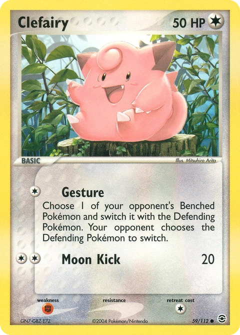 Clefairy Pokémon card from FireRed & LeafGreen, number 59 (Standard print)