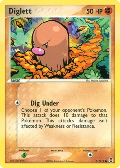 Diglett Pokémon card, number 61