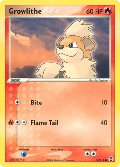 Growlithe Pokémon card, number 64