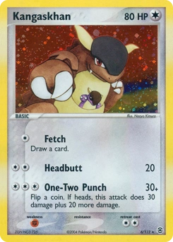 Kangaskhan Pokémon card, number 6