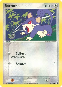 Rattata Pokémon card, number 77