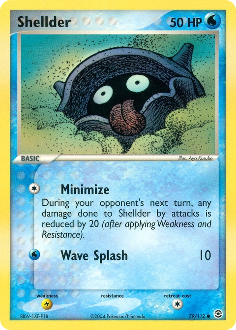 Shellder Pokémon card from FireRed & LeafGreen, number 79 (Standard print)