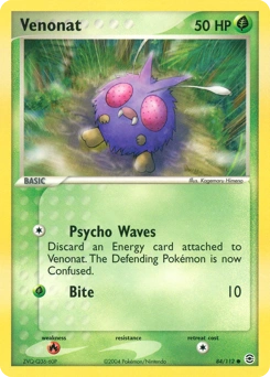 Venonat Pokémon card, number 84