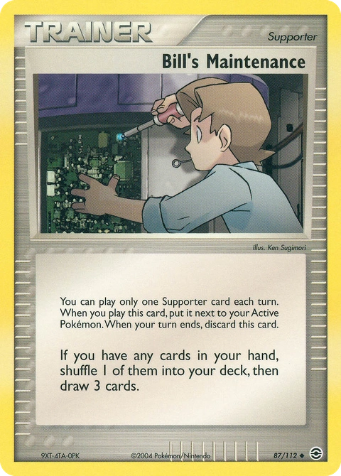 Bill's Maintenance Pokémon card from FireRed & LeafGreen, number 87 (Standard print)