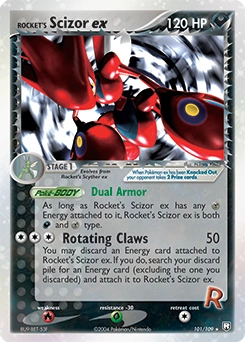 Rocket's Scizor ex Pokémon card, number 101