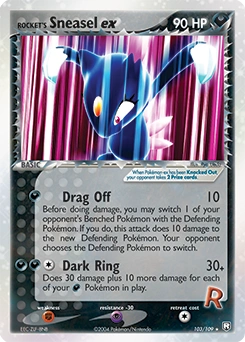 Rocket's Sneasel ex Pokémon card, number 103