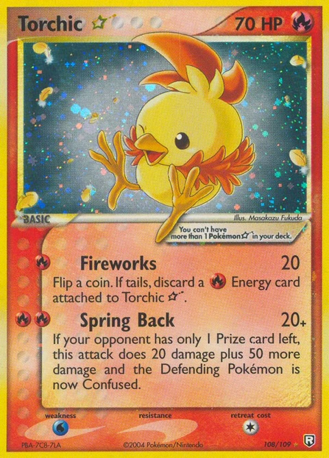 Torchic ★ Pokémon card from Team Rocket Returns, number 108 (Holo print)