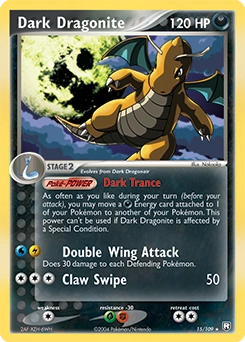Dark Dragonite Pokémon card, number 15