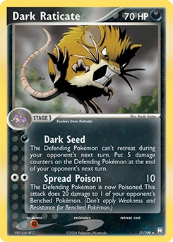 Dark Raticate Pokémon card, number 17