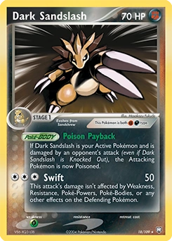 Dark Sandslash Pokémon card, number 18