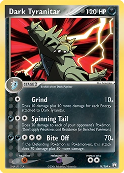 Dark Tyranitar Pokémon card, number 19