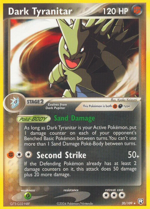 Dark Tyranitar Pokémon card from Team Rocket Returns, number 20 (Standard print)