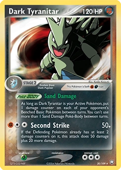 Dark Tyranitar Pokémon card, number 20