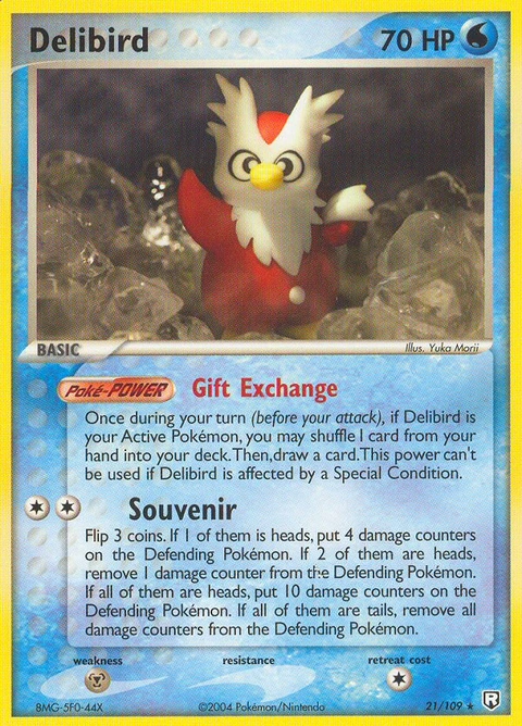 Delibird Pokémon card from Team Rocket Returns, number 21 (Standard print)