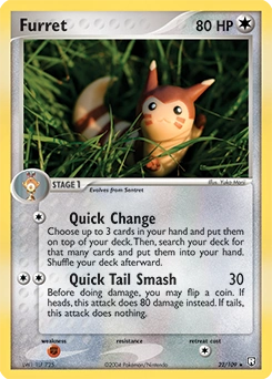 Furret Pokémon card, number 22
