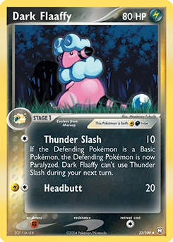 Dark Flaaffy Pokémon card, number 33