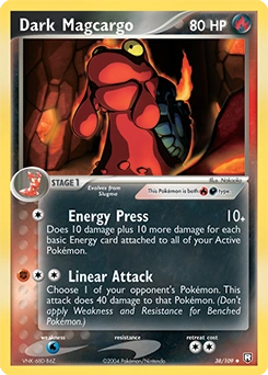 Dark Magcargo Pokémon card, number 38