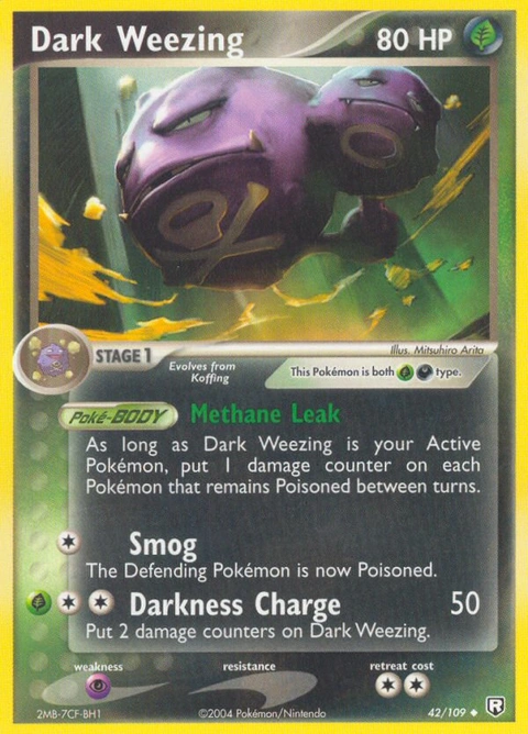 Dark Weezing Pokémon card from Team Rocket Returns, number 42 (Standard print)