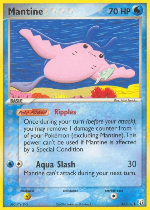 Mantine Pokémon card from Team Rocket Returns, number 45 (Standard print)
