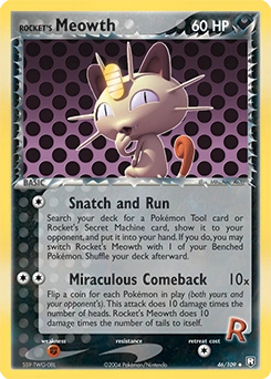 Rocket's Meowth Pokémon card, number 46