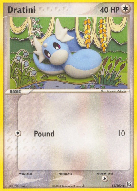 Dratini Pokémon card from Team Rocket Returns, number 52 (Standard print)