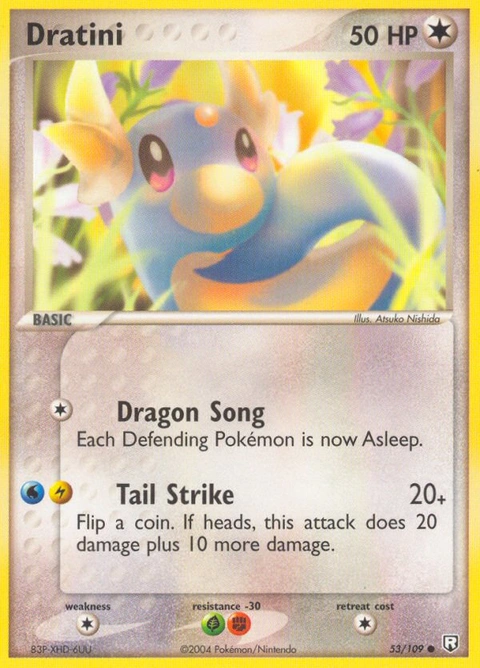 Dratini Pokémon card from Team Rocket Returns, number 53 (Standard print)