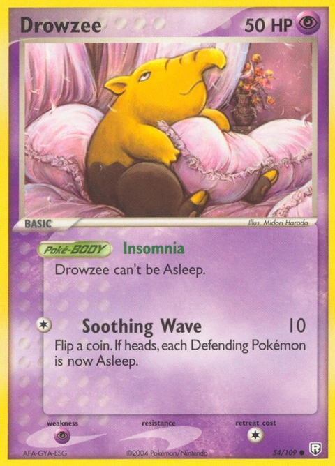 Drowzee Pokémon card from Team Rocket Returns, number 54 (Standard print)