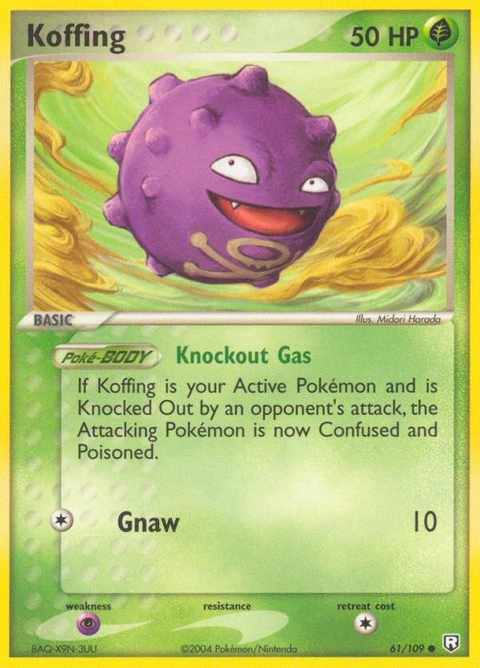 Koffing Pokémon card from Team Rocket Returns, number 61 (Standard print)