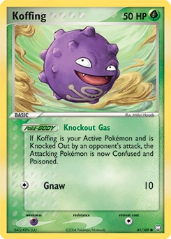 Koffing Pokémon card, number 61