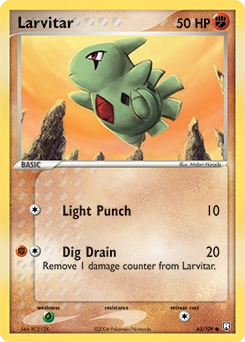 Larvitar Pokémon card, number 63