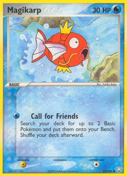 Magikarp Pokémon card from Team Rocket Returns, number 65 (Standard print)