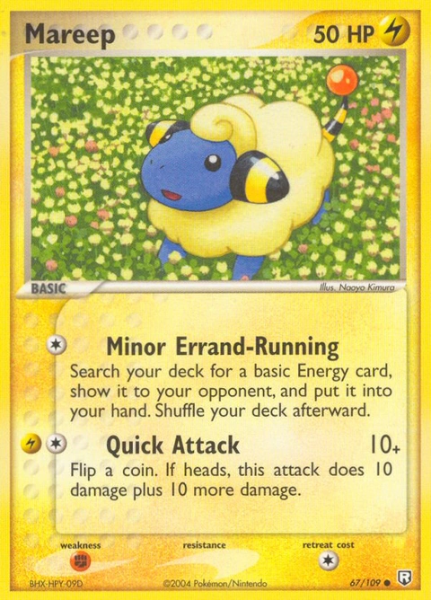 Mareep Pokémon card from Team Rocket Returns, number 67 (Standard print)
